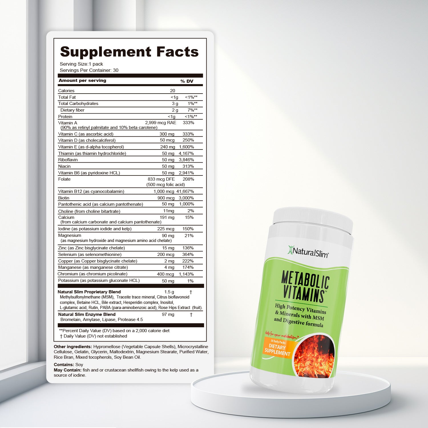 METABOLIC VITAMINS High Potency Vitamins for Metabolism, B-Complex with Niacin (B3) + Minerals - product detail