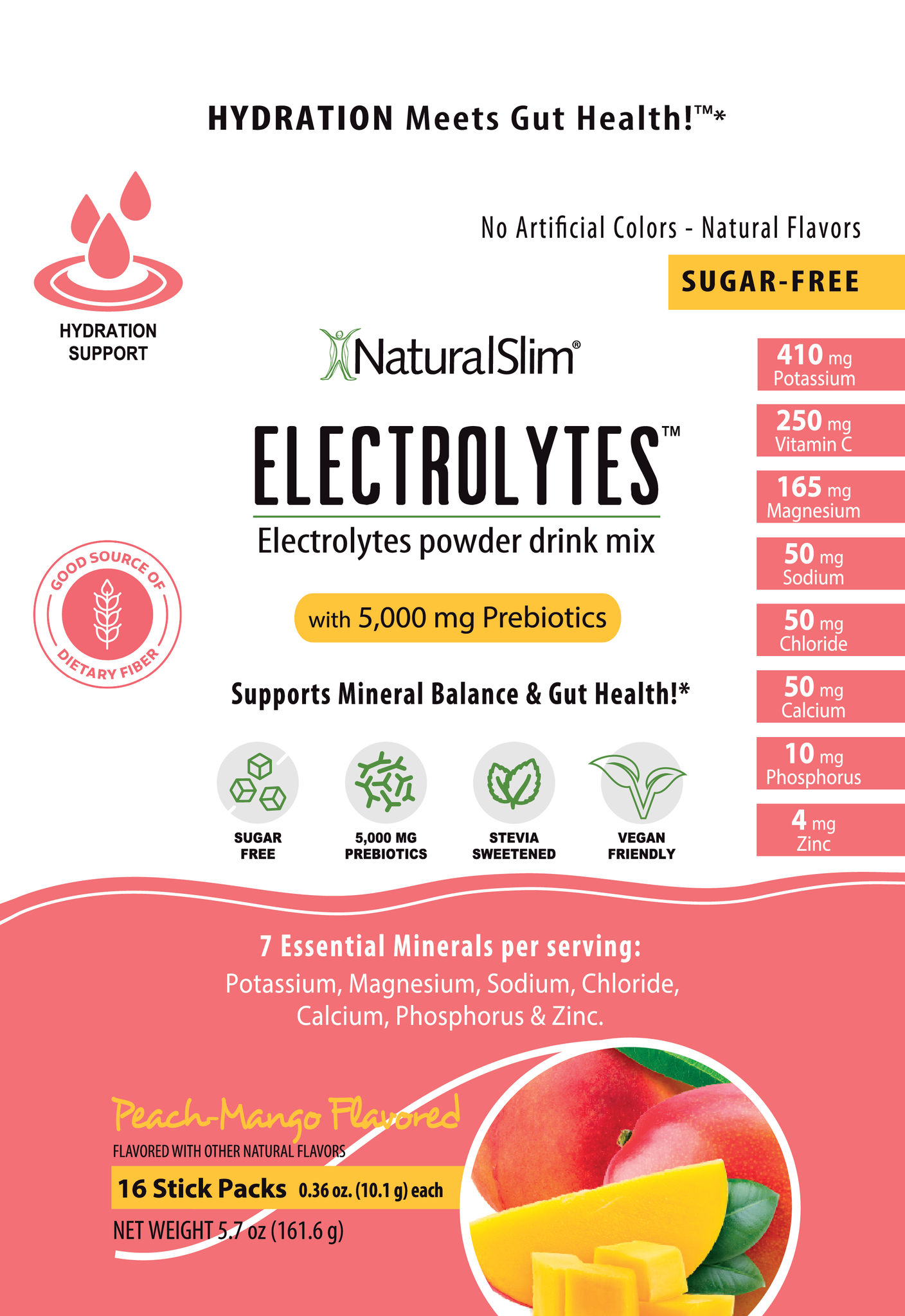 NaturalSlim Electrolitos™ Melocotón-Mango