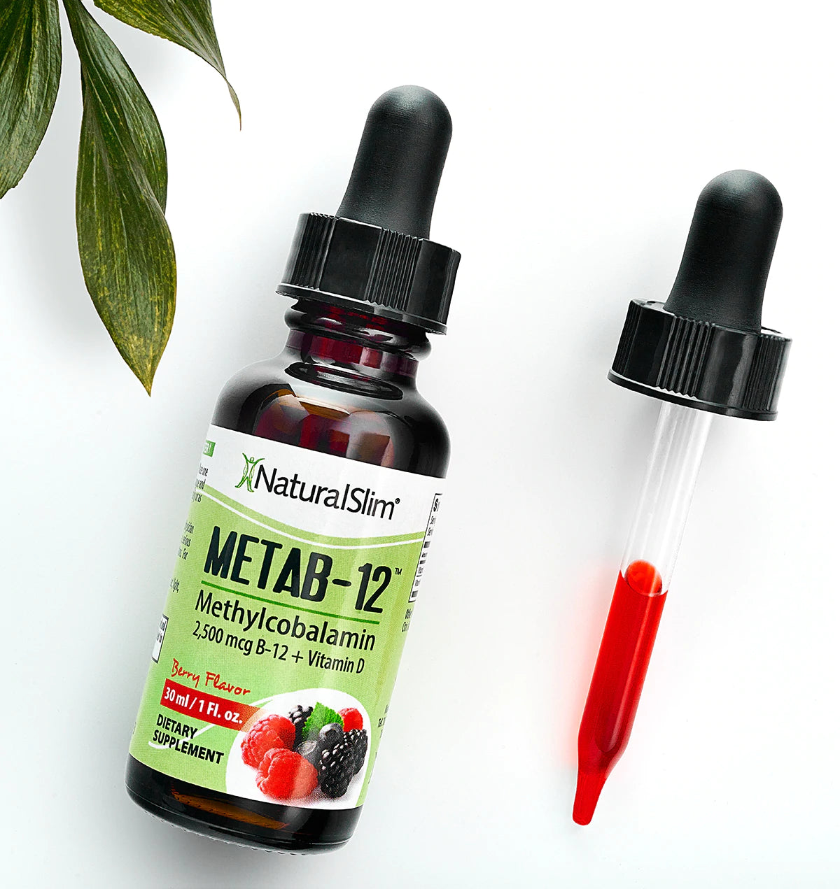 Metab-12 | Berry Liquid Vitamin B-12 (methylcobalamin) + Vitamin D