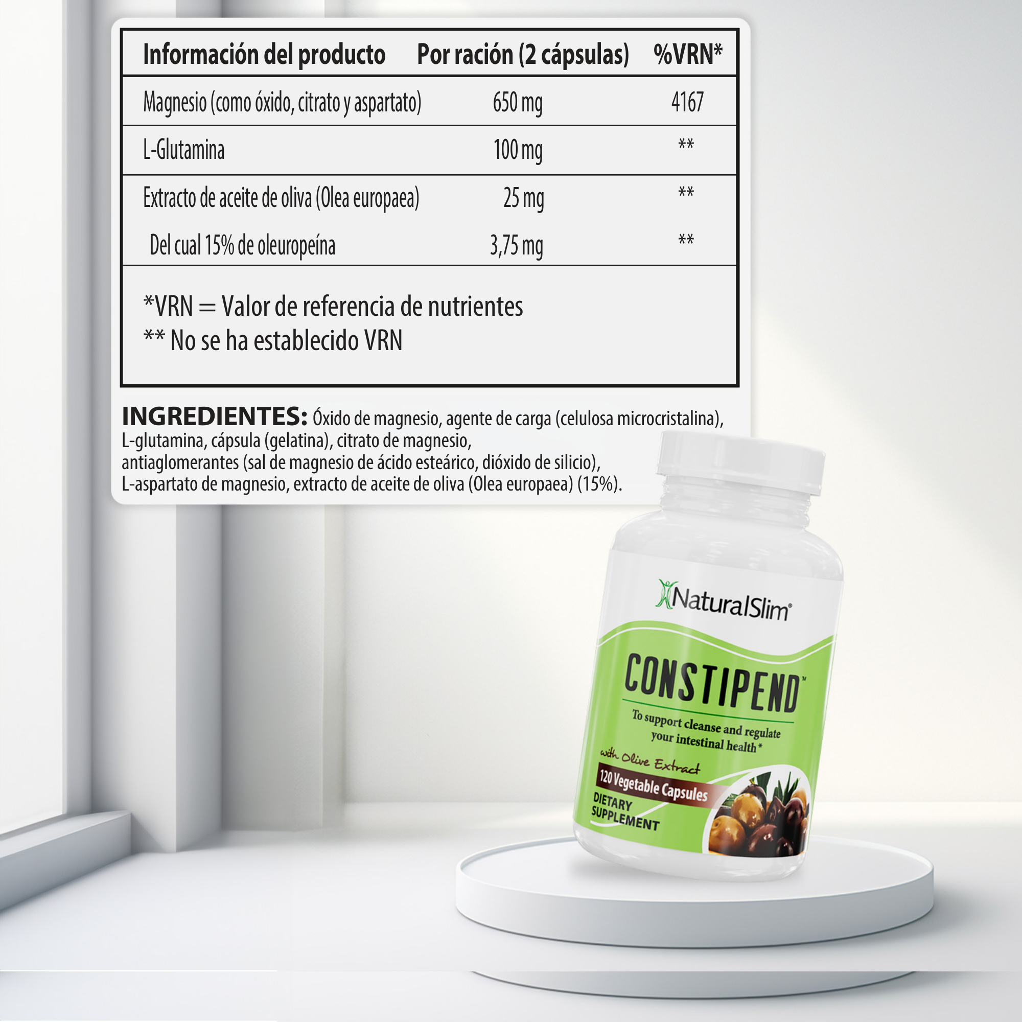 Constipend información nutricional