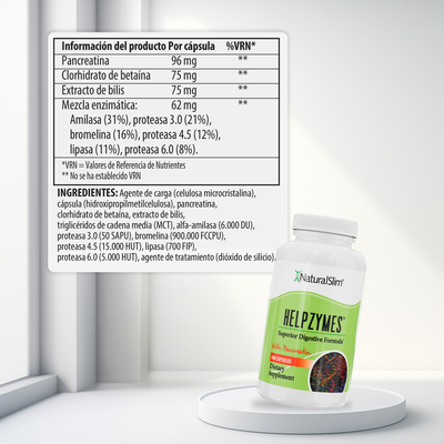 Helpzymes información nutricional